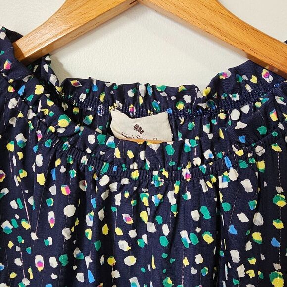 EUC LIKE NEW BETSEY'S BOUTIQUE SHOP SPECKLED MOCK NECK RUFFLE EDGES TANK TOP SM - Picture 5 of 15